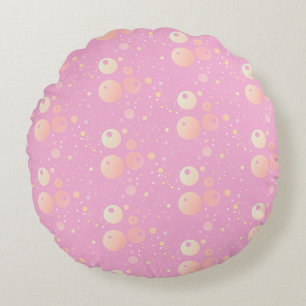 Coussins Ronds Motif Pastel esthétique points roses