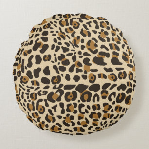 Coussins Ronds Motif Poster de animal Leopard Jaguar