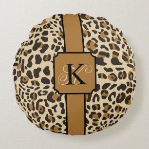 Coussins Ronds Motif Poster de animal Leopard Jaguar personnalisé