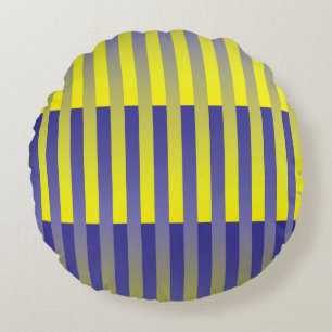 Coussins Ronds Motif rayé jaune violet