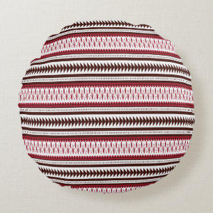 Coussins Ronds motif rayé rouge et blanc