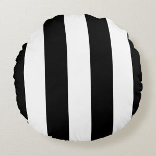 Coussins Ronds Motif rayures blanches et noires larges et moderne