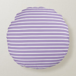 Coussins Ronds Motif sans couture à rayures blanches et violettes