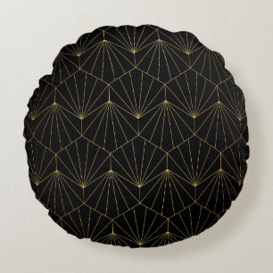 Coussins Ronds Motif sans couture art déco diamant moderne. Un