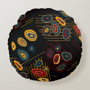 Coussins Ronds Motif sans couture avec doodles modernes abstraits