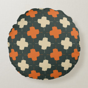 Coussins Ronds Motif sans couture avec éléments géométriques lumi