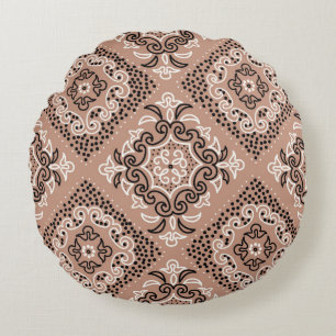 Coussins Ronds Motif sans couture avec ornement aquarelle