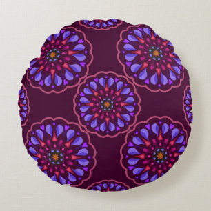 Coussins Ronds Motif sans couture avec ornement artistique de man