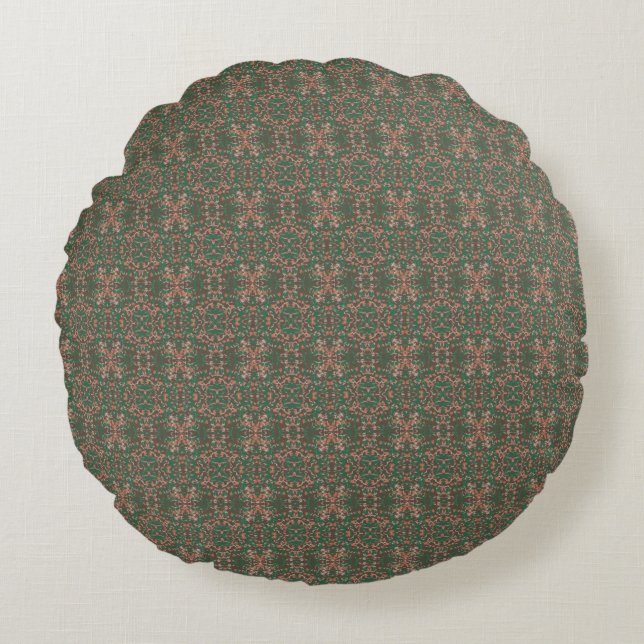 Coussins Ronds Motif sans couture de feuillage de feuilles d'auto (Devant)