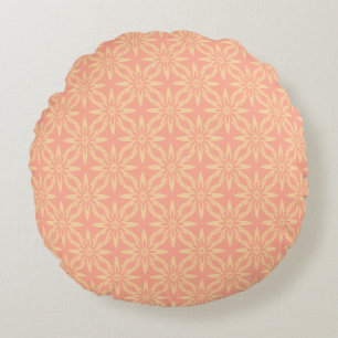 Coussins Ronds Motif sans couture de fleur jaune de melon
