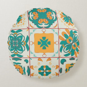 Coussins Ronds Motif sans couture de l'abstrait 9 tilesarabe, a