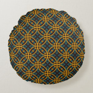 Coussins Ronds Motif sans couture en batik indonésien sur