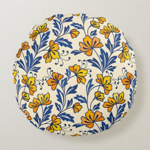Coussins Ronds Motif sans couture époustouflant de fleurs et de f