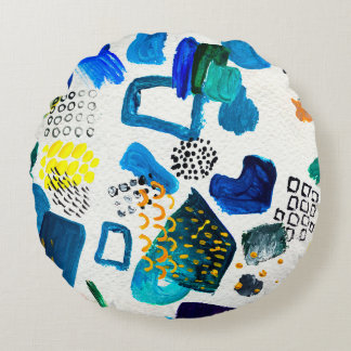 Coussins Ronds Motif sans couture fait par des coups de peinture 