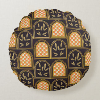 Coussins Ronds Motif sans couture géométrique Art Déco floral de