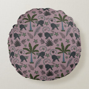 Coussins Ronds Motif sans couture Les animaux tropicaux sauts de 