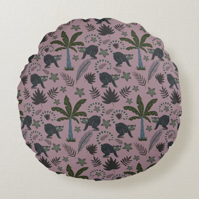 Coussins Ronds Motif sans couture Les animaux tropicaux sauts de  (Devant)