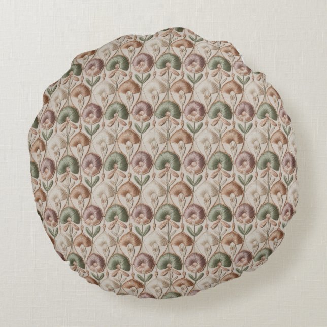 Coussins Ronds Motif sans couture vintage (Dos)