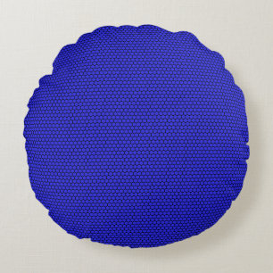 Coussins Ronds Motif sans fin d'hexagone noir bleu