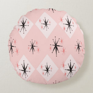 Coussins Ronds Motif sans soudure à l'ère atomique inspiré de