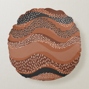 Coussins Ronds Motif sans soudure dans le style géo naturel. Hor