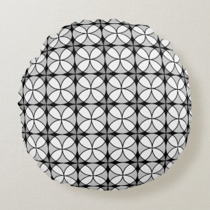 Coussins Ronds Motif Shippo noir et blanc classique