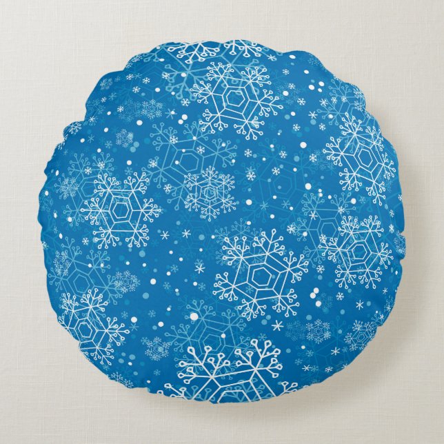 Coussins Ronds Motif Snowflake (Devant)