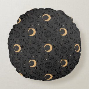 Coussins Ronds Motif Soleil et Lune Céleste