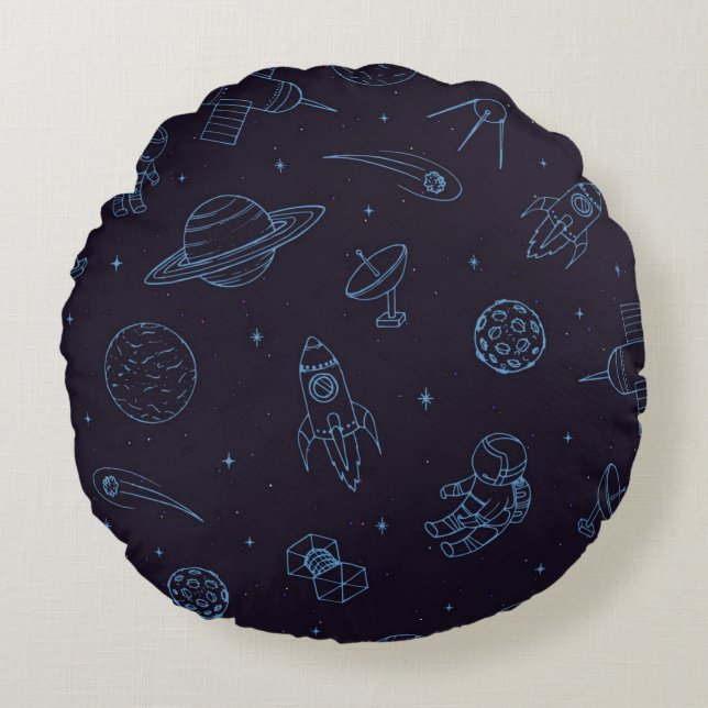 Coussins Ronds Motif spatial (Devant)