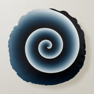 Coussins Ronds Motif spiral - Deux couleurs sur deux côtés