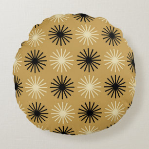 Coussins Ronds Motif Starburst moderne du milieu du siècle