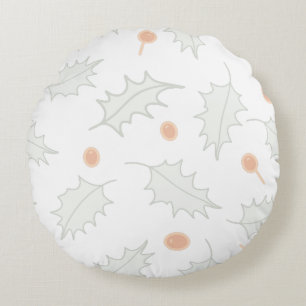 Coussins Ronds Motif subtil de baie de houx d'hiver