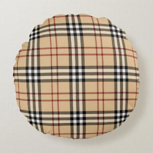 Coussins Ronds Motif Tartan Écossais    