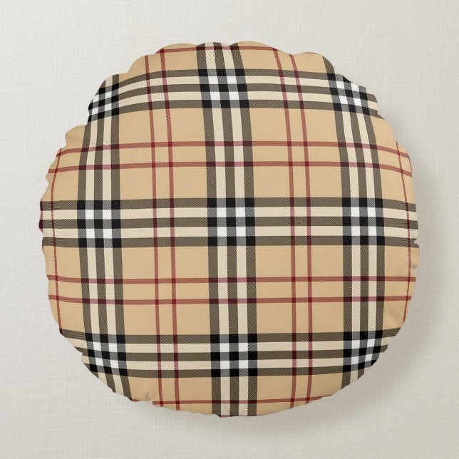 Coussins Ronds Motif Tartan Écossais     (Devant)