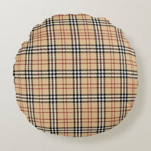 Coussins Ronds Motif Tartan Écossais