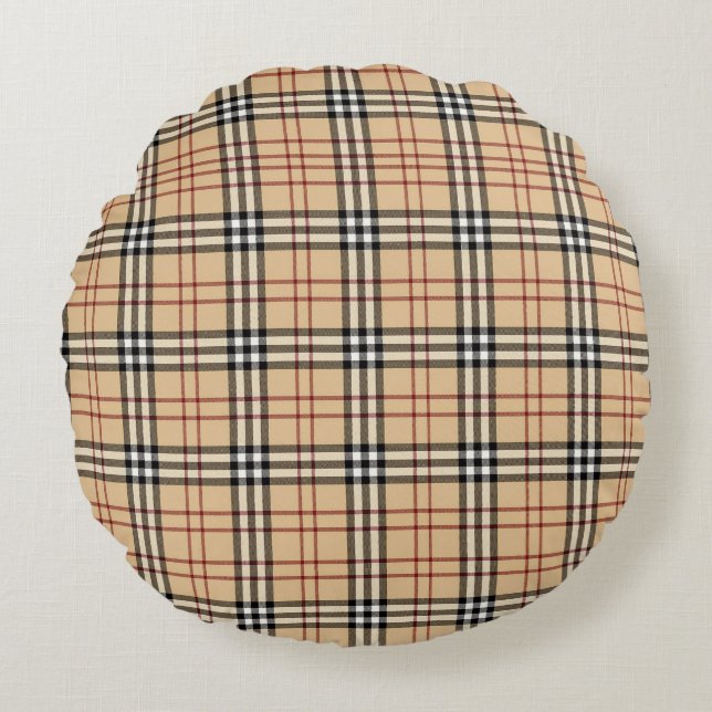 Coussins Ronds Motif Tartan Écossais (Devant)