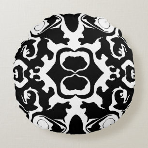 Coussins Ronds Motif torride en noir et blanc
