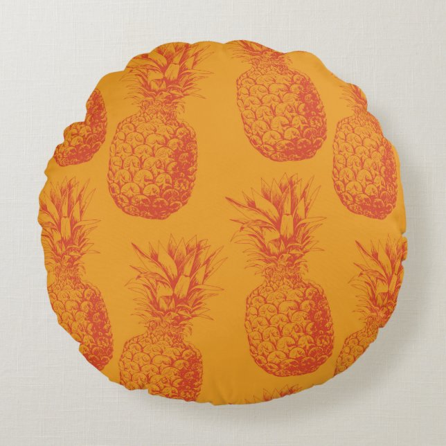 Coussins Ronds Motif transparent avec ananas (Devant)