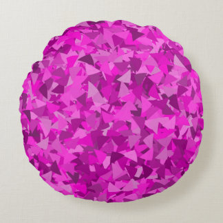 Coussins Ronds Motif Triangle Rose Violet
