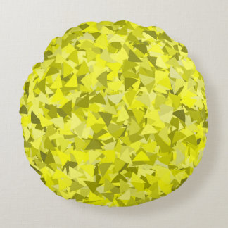 Coussins Ronds Motif Triangle Vert Jaune