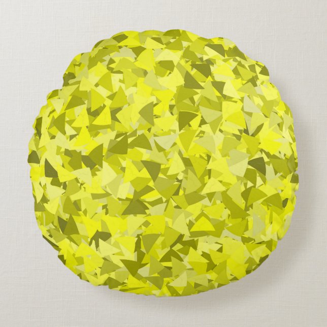 Coussins Ronds Motif Triangle Vert Jaune (Devant)