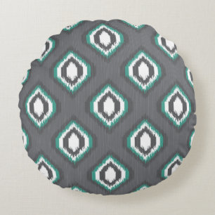 Coussins Ronds Motif tribal de rétro ikat géométrique