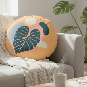 Coussins Ronds Motif Tropical