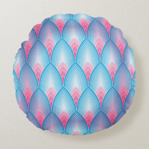 Coussins Ronds Motif turquoise et rose de pétale