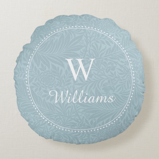 Coussins Ronds Motif végétal bleu personnalisé (Devant)