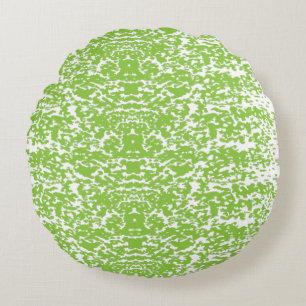 Coussins Ronds Motif Vert Citron Grunge - Décor Abstrait d'Été