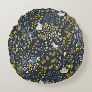 Coussins Ronds Motif vintage abstrait