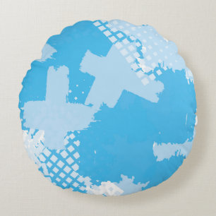 Coussins Ronds motif vintage Abstrait et transparent. Colo répéti