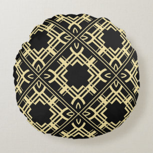 Coussins Ronds motif vintage carrelage moderne. Art déco se Abstr