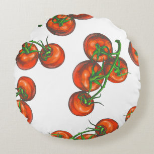 Coussins Ronds motif vintage couleur transparente avec du végétal